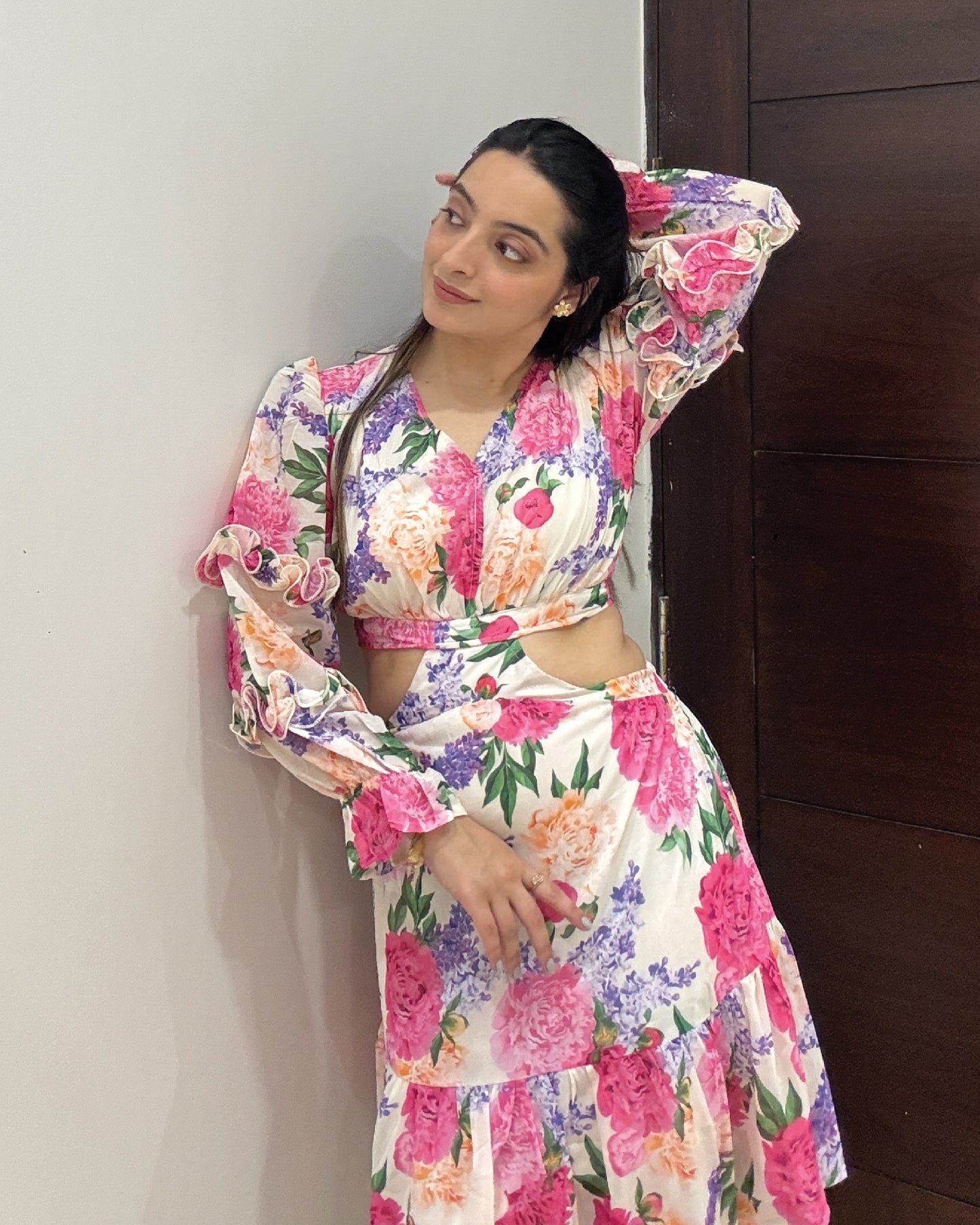 Floral Cutout Dress