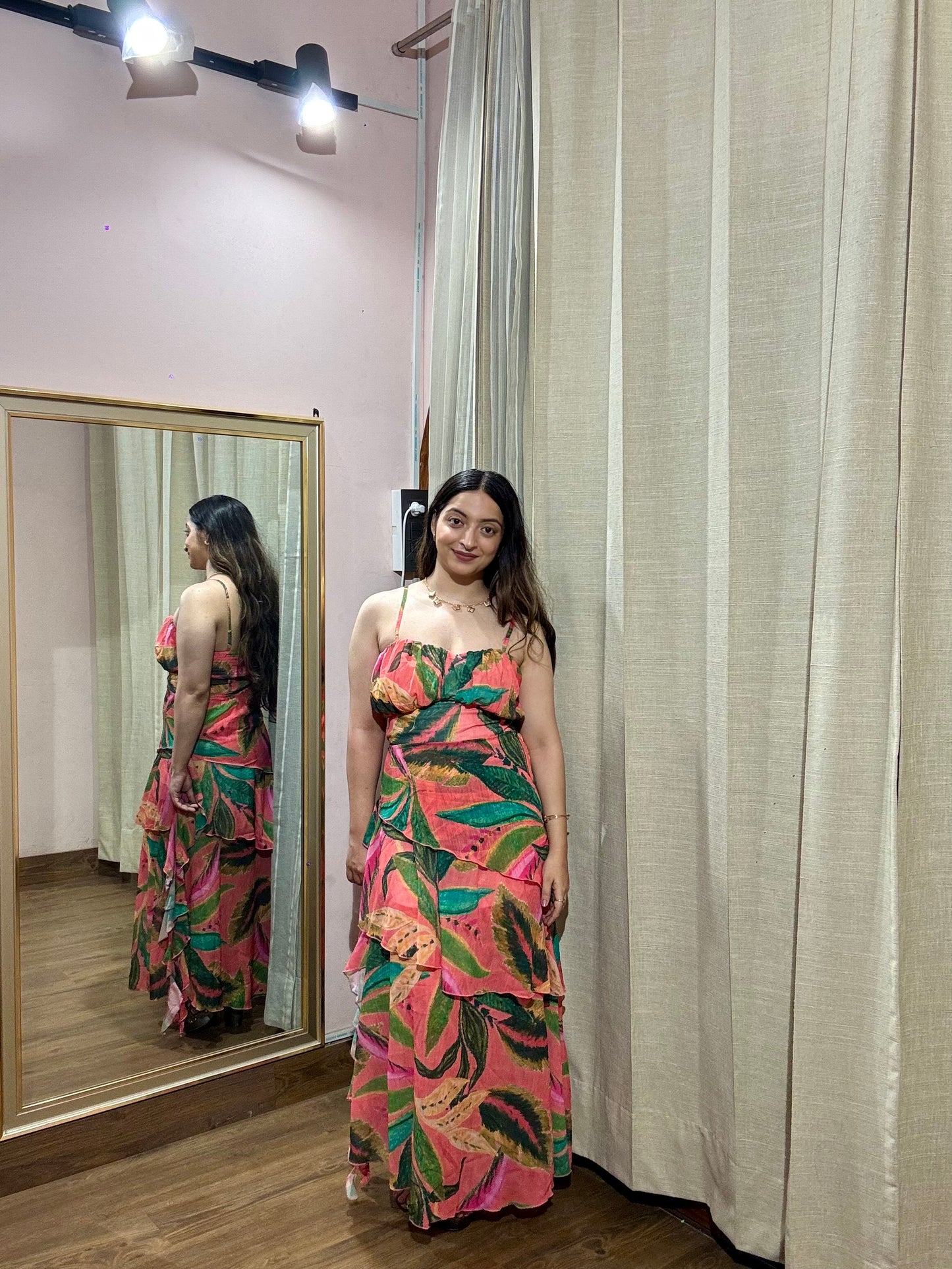 Coral Bahamas Ruffle Dress