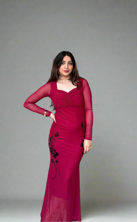 Maroon Rosa Dress