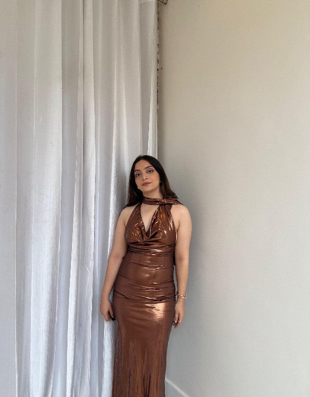 Metallic Scarf Dress