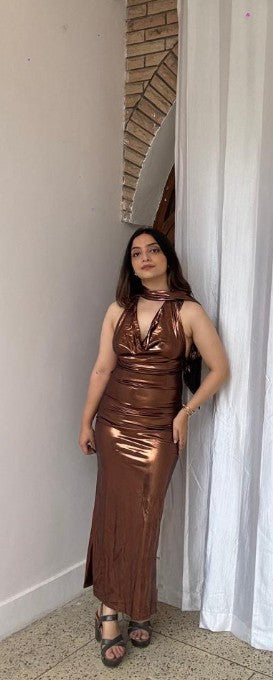 Metallic Scarf Dress