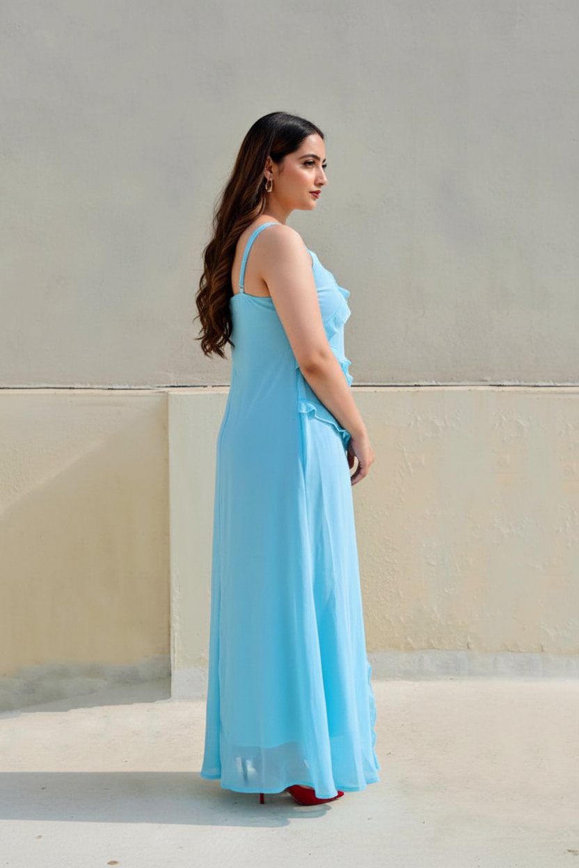 Sky Blue Ruffle Dress