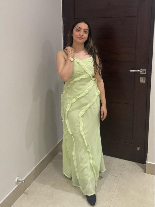 Light Green Ruffle Dress