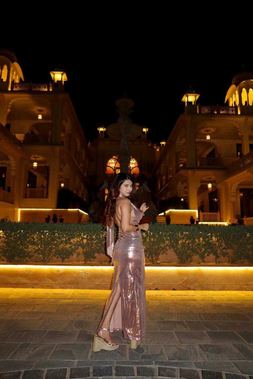 Metallic Scarf Dress