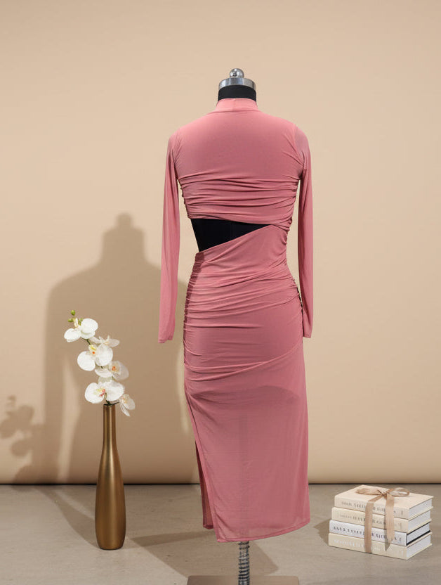 Peach Mesh Edge Dress