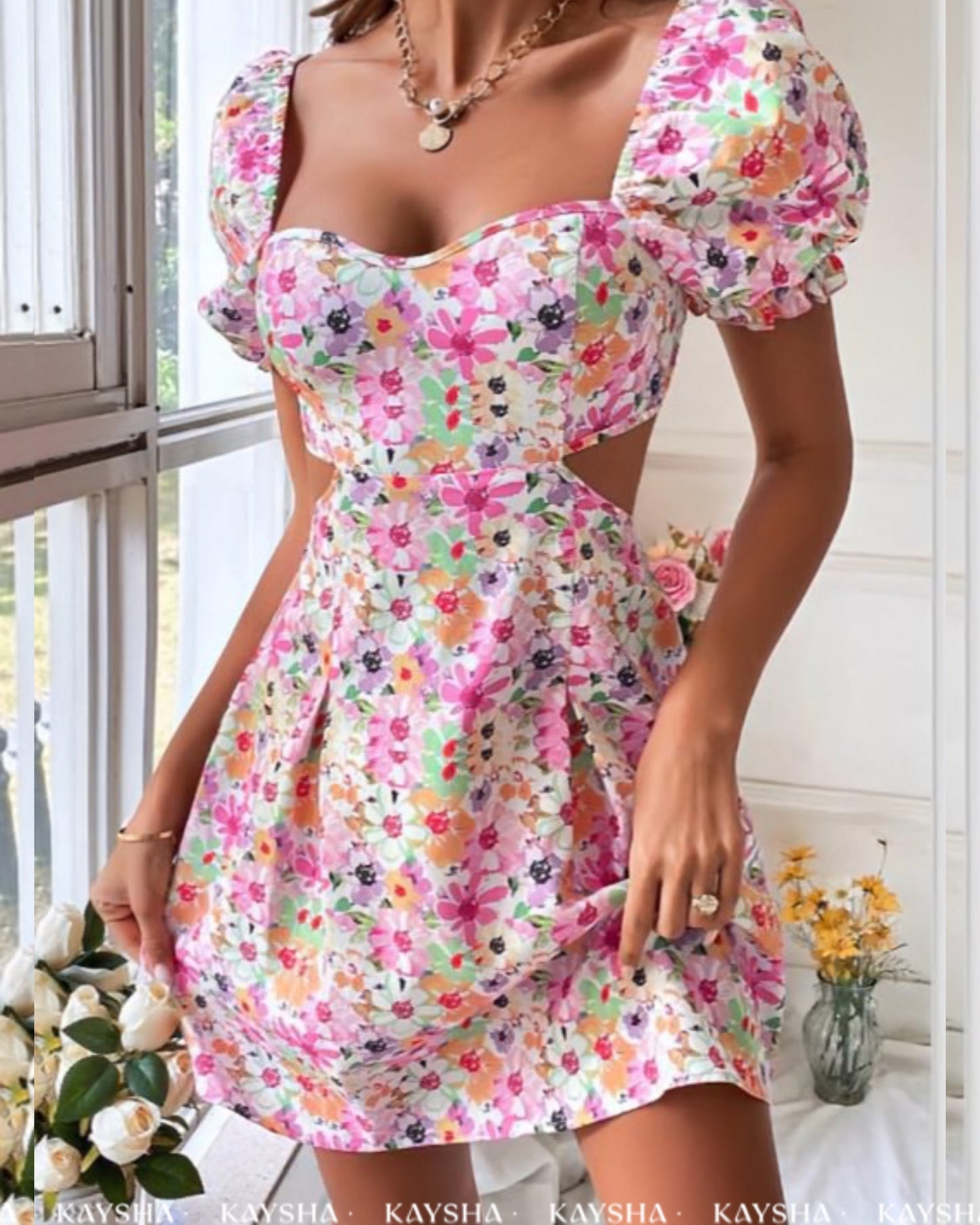 Mitsy Floral Cutout Dress
