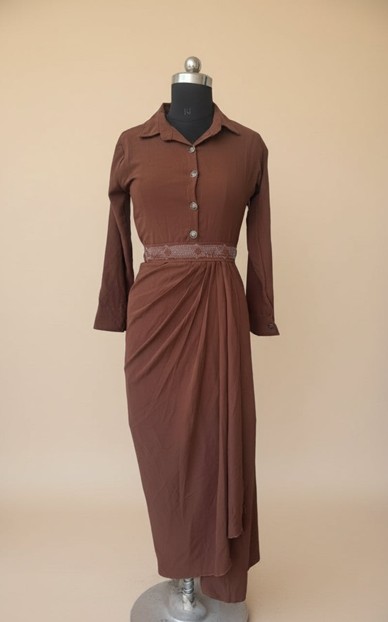 Shirt Draped Dress