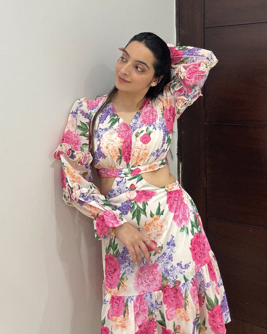 Floral Cutout Dress
