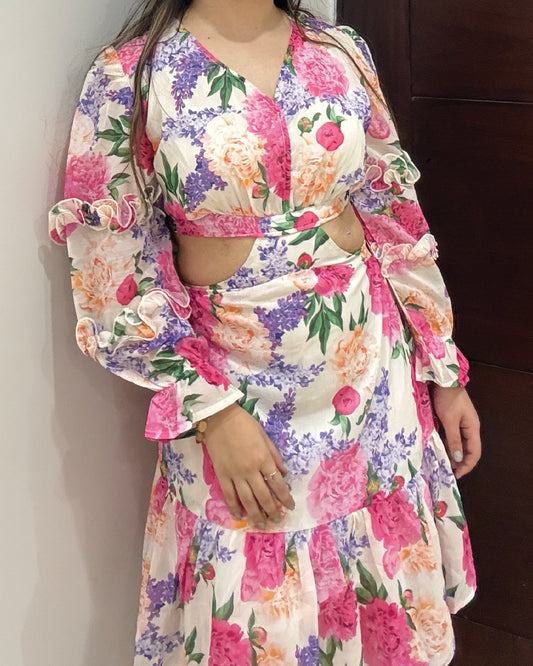 Floral Cutout Dress