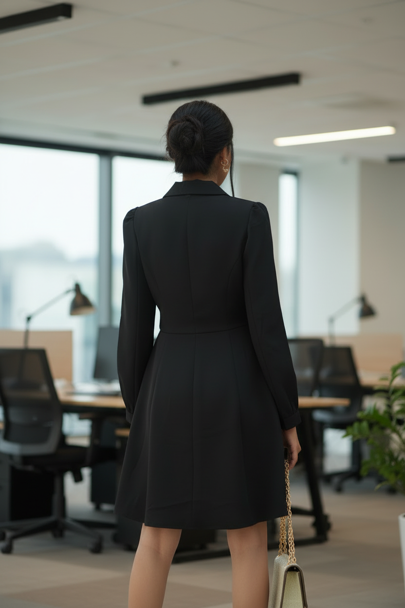 Black Blazer Wrap Dress