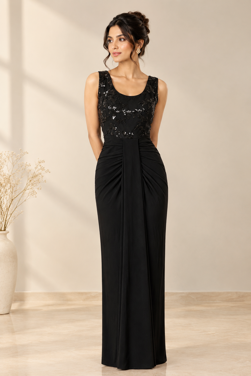 Black Dahlia Drape Dress