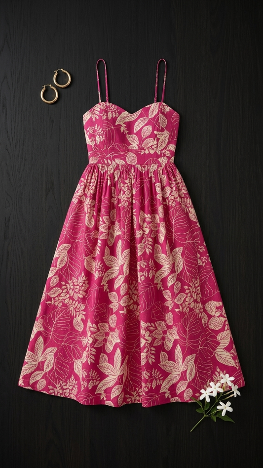 Pink Floral Criss Cross Back Dress
