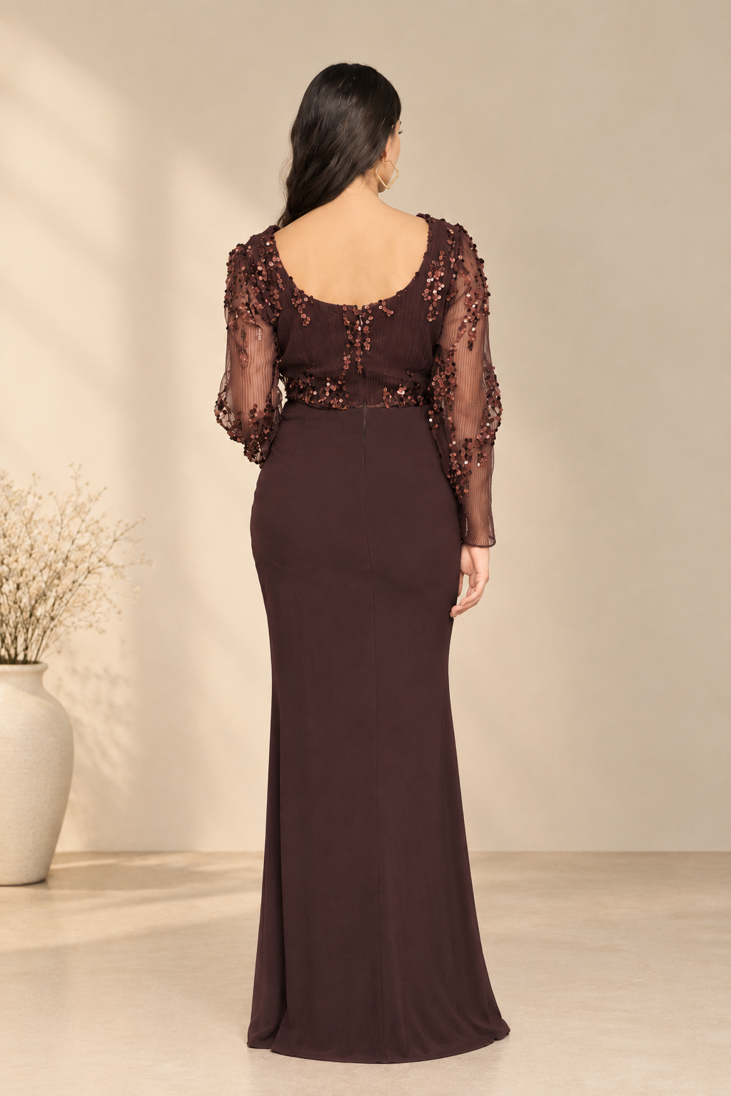 Mocha Noir Drape Dress