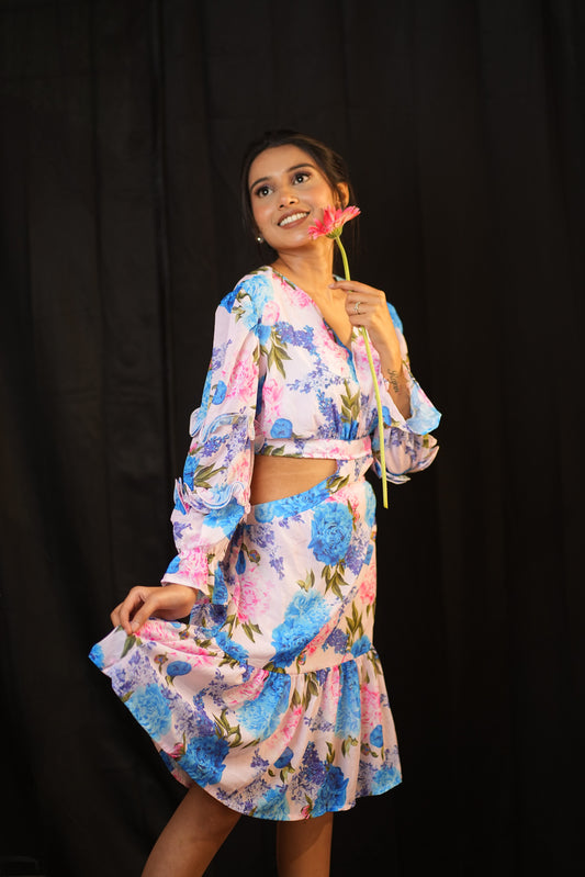 Floral Cutout Dress (Pink)