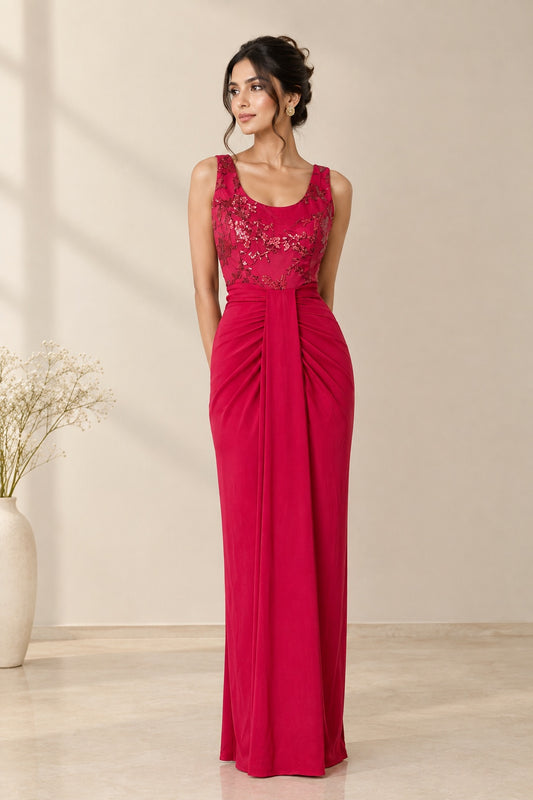 Ruby Dahlia Drape Dress