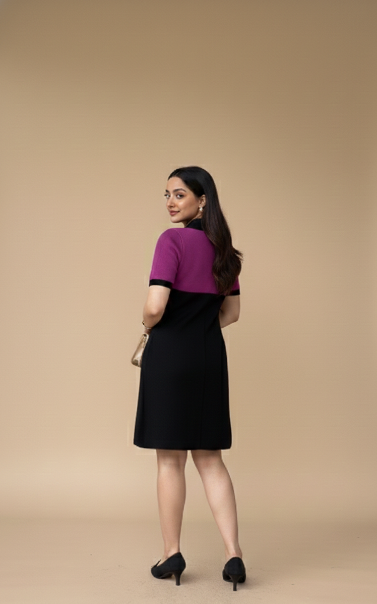 Purple Knit Aline Dress