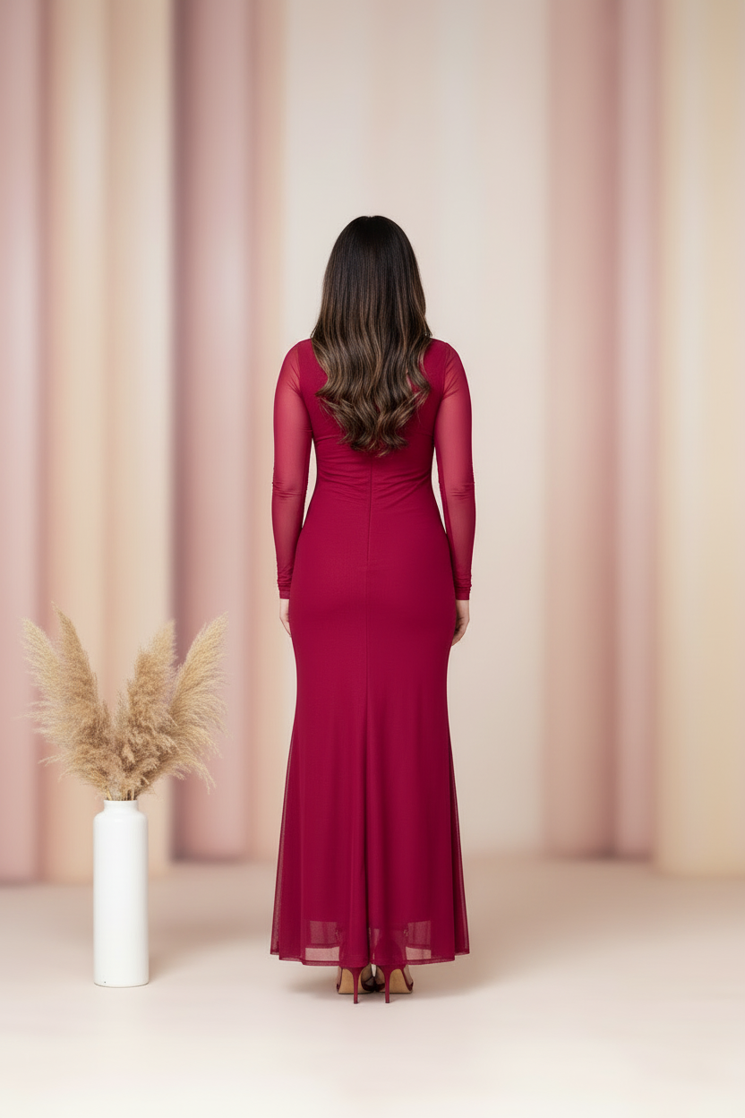 Maroon Rosa Dress