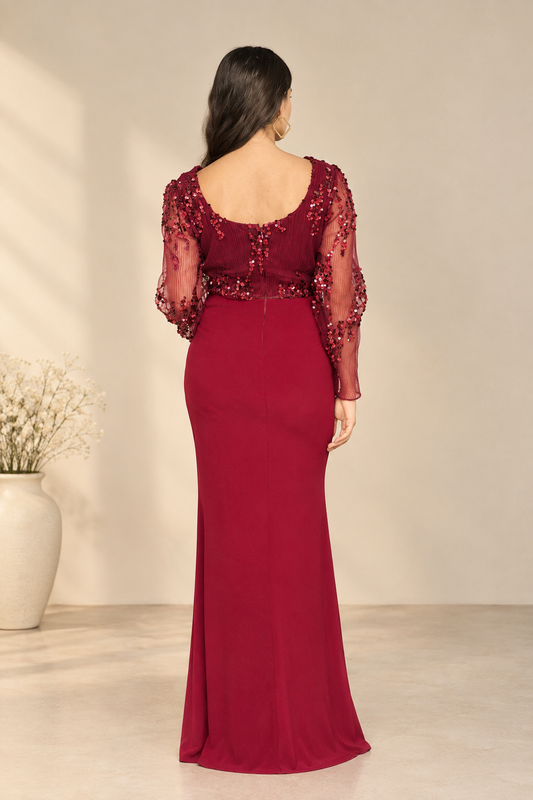 Cherry Noir Drape Dress