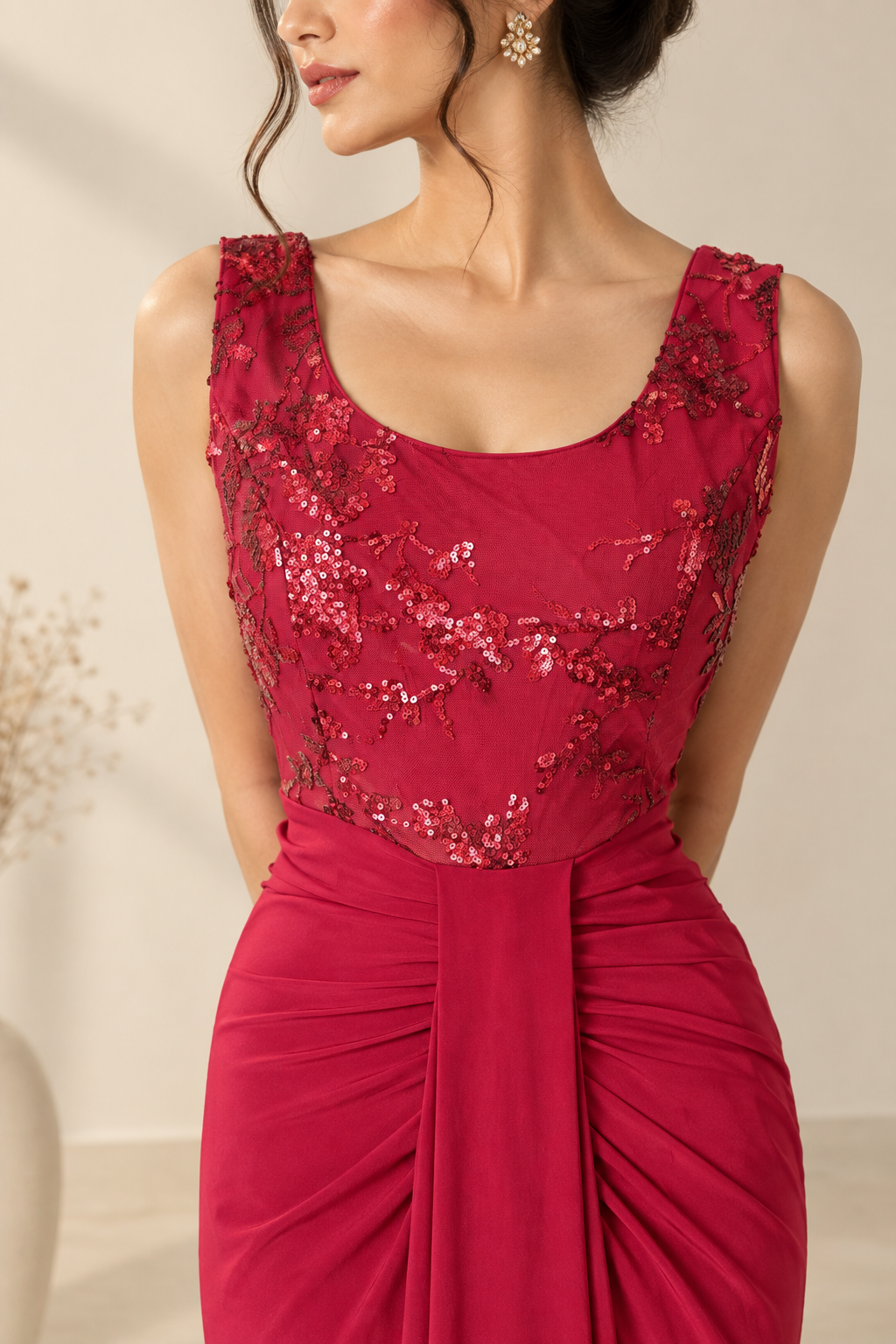Ruby Dahlia Drape Dress