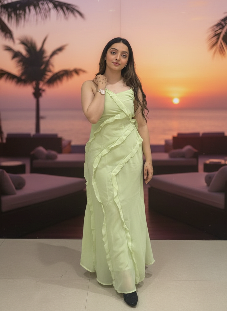 Light Green Ruffle Dress