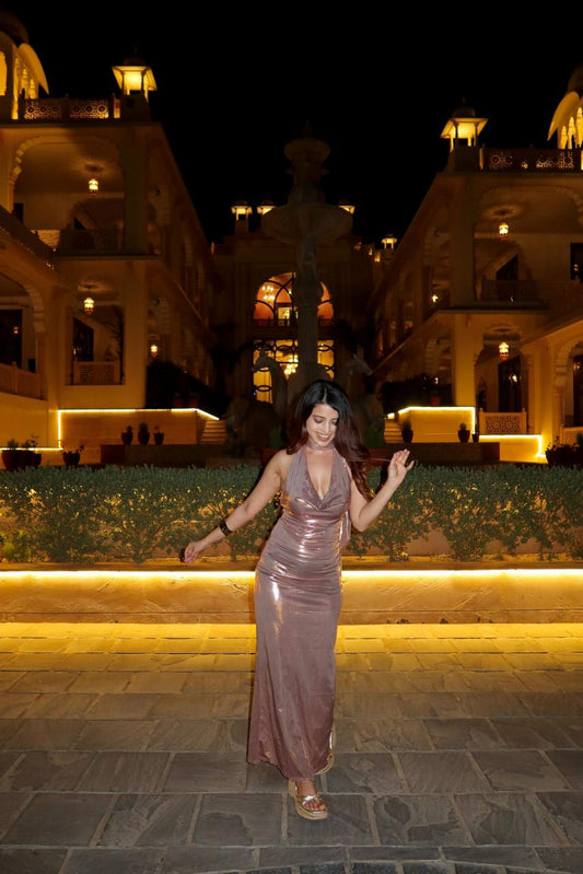 Metallic Scarf Dress