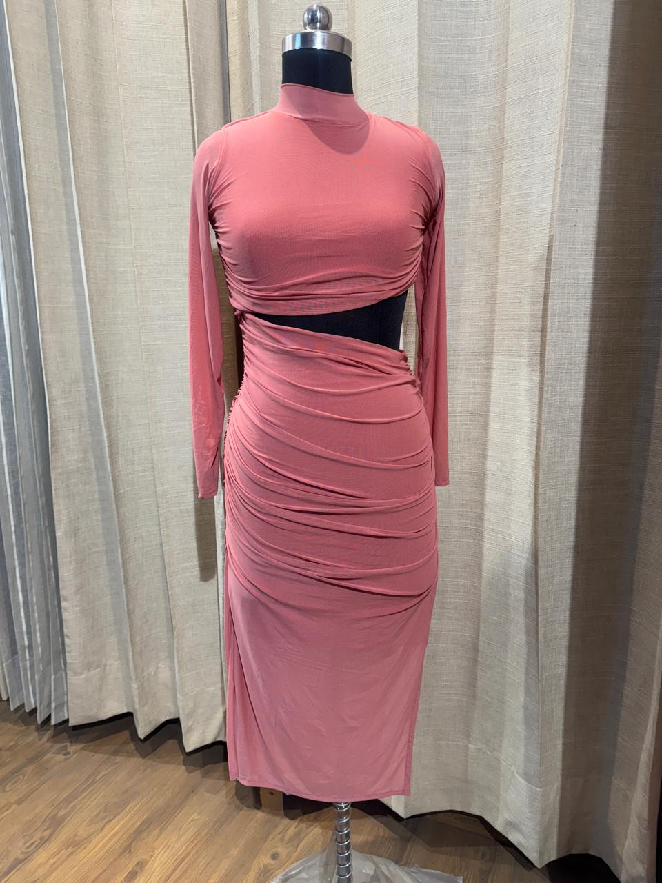 Peach Mesh Edge Dress