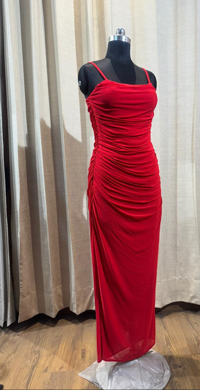 Red Ruche Muse Dress