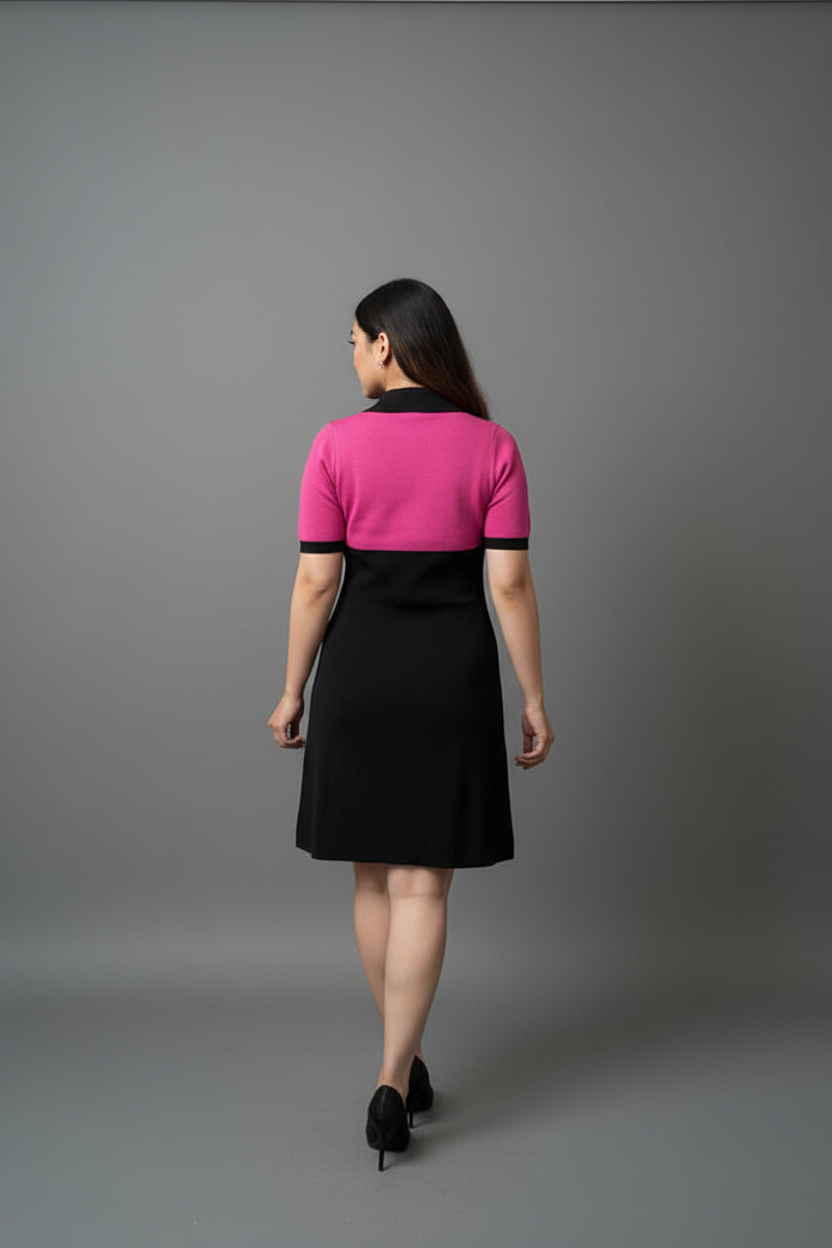 Pink Knit Aline Dress