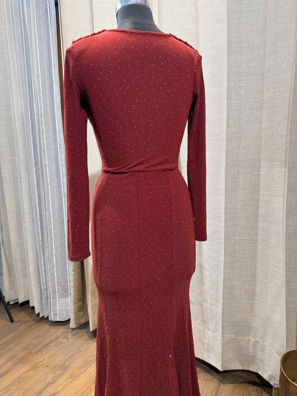 Rust Orange Swarovski Dress