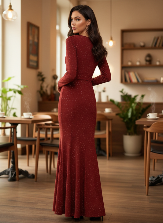 Rust Orange Swarovski Dress