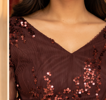 Mocha Noir Drape Dress